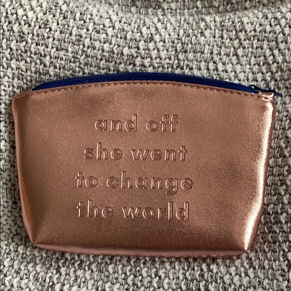 Ipsy rose gold makeup bag